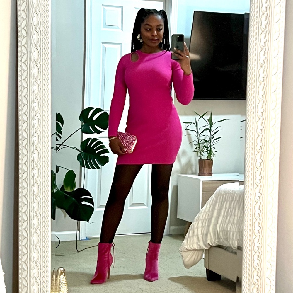 Knit Long Sleeve Mini Dress